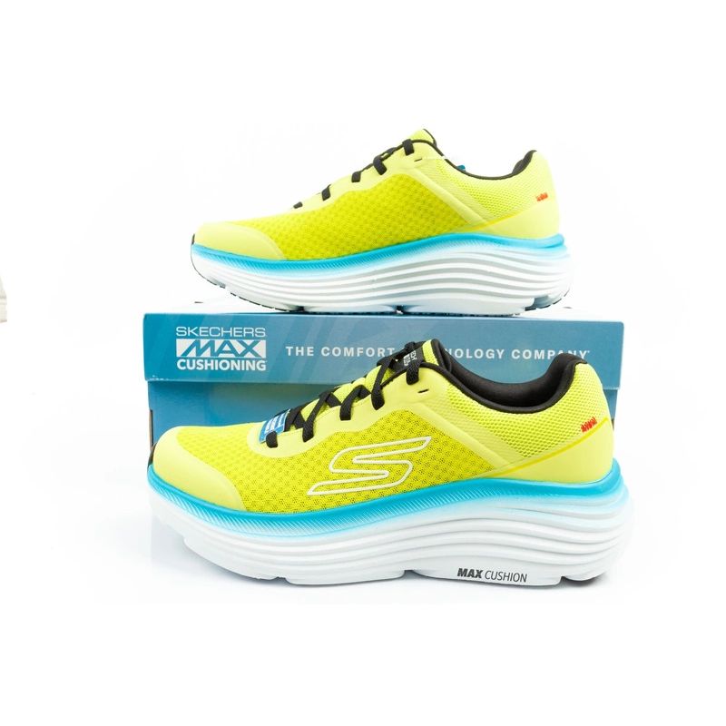 10. Skechers Max Cushioning Men's Lightweight Lime Running Shoes