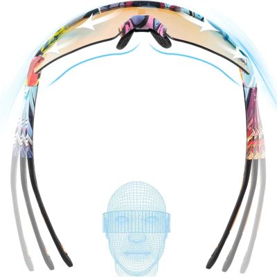 5. Rockbros Photochromic Cycling Glasses with UV Protection and Corrective Insert - Multicolor