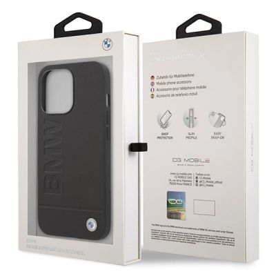 8. Etui BMW BMHMP14LSLLBK iPhone 14 Pro 6,1" czarny/black hardcase Signature Logo Imprint Magsafe