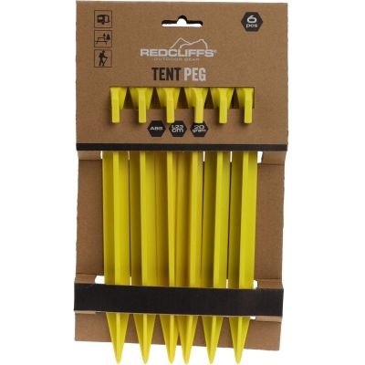 13. TENT PEGS 23CM SET OF 6 PLASTIC REDCLIFFS