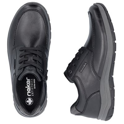 5. Men's comfortable leather shoes, width H, black, Rieker 03607-24