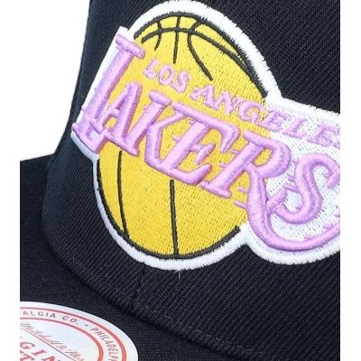 4. Mitchell & Ness NBA Los Angeles Lakers Top Spot Snapback Hwc Lakers Cap HHSS2976-LALYYPPPBLCK