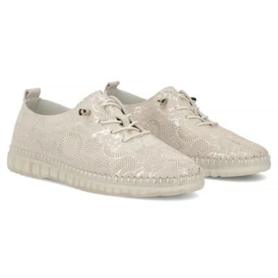 4. Beige leather shoes with elastic bands Filippo DP7810