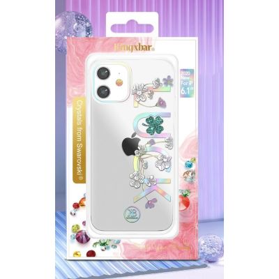 5. Kingxbar Lucky Series case decorated with original Swarovski crystals iPhone 12 mini transparent (Clover)