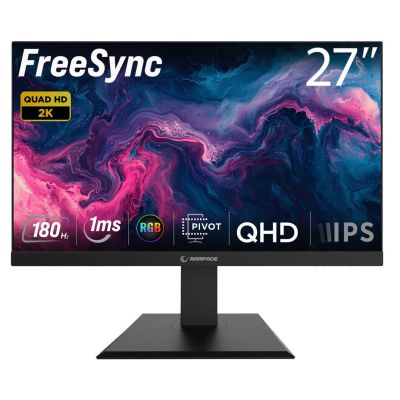 2. Rampage 27'' Miracle MC27RQ180 gaming monitor with Fast IPS, QHD 2K, 180 Hz, 2x HDMI, 2x DP, speakers and 1 ms