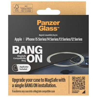 4. MagSafe PanzerGlass Bang ON ring for iPhone 12 / 13 / 14 / 15 - silver