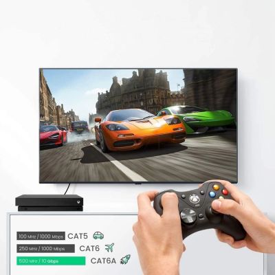 13. Ugreen cable internet network cable Ethernet patchcord RJ45 Cat 6A UTP 1000Mbps 5m black (70654)