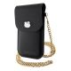 4. Hello Kitty Leather Metal Logo Chain bag - black