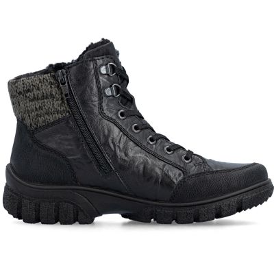 8. Rieker Z7230-00 Waterproof Leather Women's Boots Black