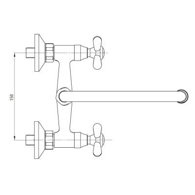 3. Deante Neo Symetrio wall-mounted washbasin tap, chrome BOS050D