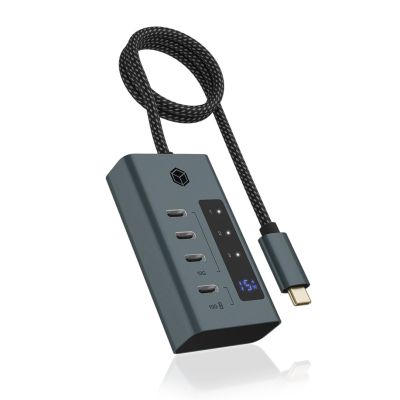 2. ICY BOX IB-HUB1454-C31 USB 3.2 Gen 1 (3.1 Gen 1) Type-C 10000 Mbit/s Blue, Gray