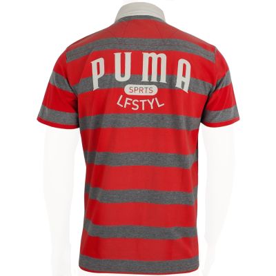 5. Puma Polo Men's T-Shirt Red and Gray 558241 09