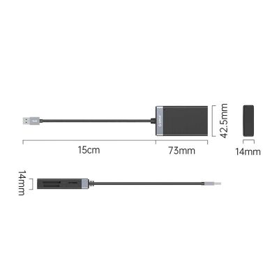4. Orico CL4D-A3 USB-A 3.0 SD microSD CF MS 5 Gb/s Memory Card Reader - Black and Silver