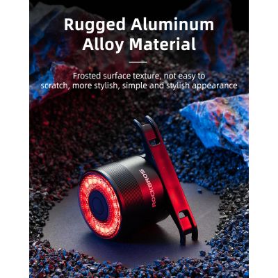 11. Rockbros Q3 Rear Bike Light with Smart Stop System - Black