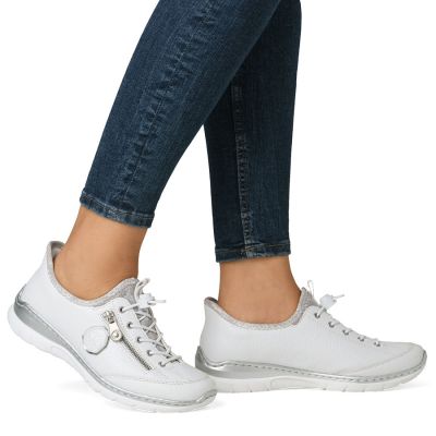 5. Women's white sports shoes Rieker L32F1-80