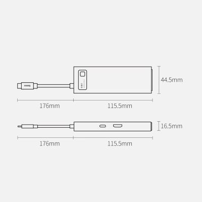 23. Baseus Metal Gleam 6-in-1 USB-C - USB-C PD 100W HUB 1x HDMI 4K 30Hz 3x USB-A 3.2 1x RJ45 - gray