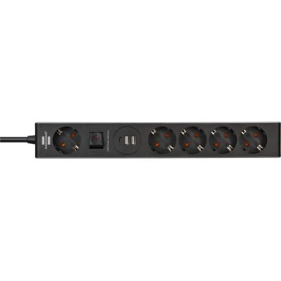 4. Brennenstuhl 1159780615 1.5 m power strip 5 x network sockets Indoor Black, Gray