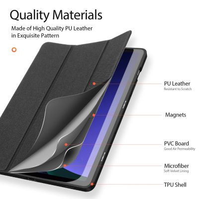 7. Dux Ducis Domo flip and smart sleep case for Samsung Galaxy Tab S9 - black