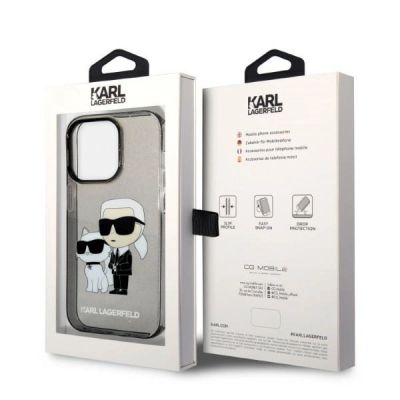 8. Karl Lagerfeld Glitter Karl&Choupette case for iPhone 14 Pro - black