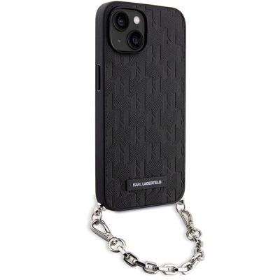 3. Karl Lagerfeld KLHCP14SSACKLHPK iPhone 14 6.1" black/black hardcase Saffiano Monogram Chain