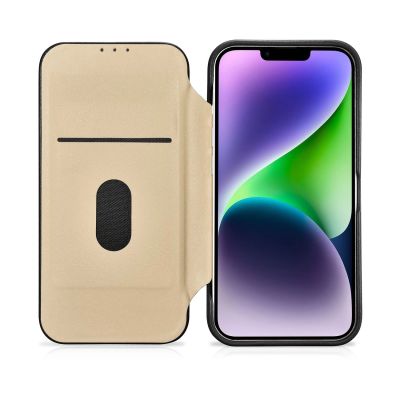 18. iCarer CE Premium Leather Folio Case iPhone 14 Plus Magnetic Flip Leather Folio Case MagSafe black (WMI14220715-BK)