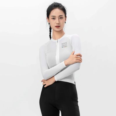 5. Rockbros 15110012004 ROAD TO SKY Women's Cycling Jersey, Long Sleeve, M - White