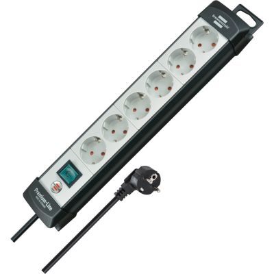 Brennenstuhl 1951560101 5 m power strip 6 x network sockets Indoor Black, Gray