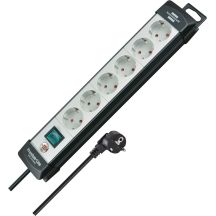 Brennenstuhl 1951560101 5 m power strip 6 x network sockets Indoor Black, Gray