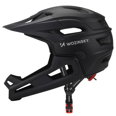 6. Wozinsky full-face bicycle helmet with removable visor, lightweight, L - black