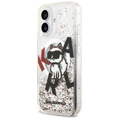 2. Karl Lagerfeld Liquid Glitter Choupette Logo MagSafe Case for iPhone 17 - Clear