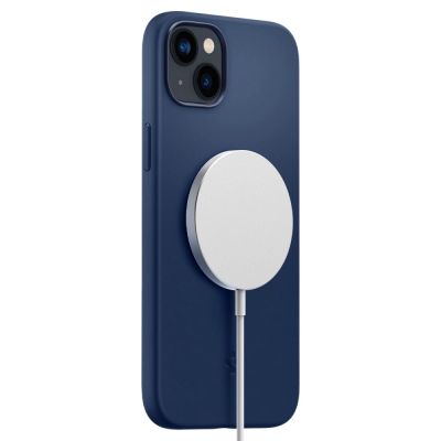 9. Spigen Silicone Fit Mag Case with MagSafe for iPhone 14 Plus - Blue