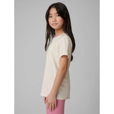 5. Regular plain girls' T-shirt 4F 4FJRSS26TTSHF3554-12S