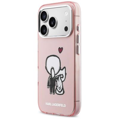 2. Karl Lagerfeld Karl & Choupette Back MagSafe Case for iPhone 17 Pro Max - Pink