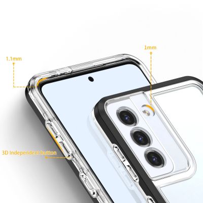 3. Clear 3in1 case for Samsung Galaxy S23+ silicone cover with frame black
