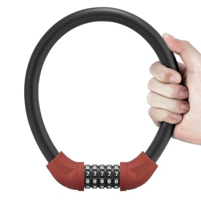 2. Rockbros RKS870-BK bicycle lock with code, steel cable, 85 cm - red