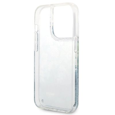 7. Guess Flower Liquid Glitter case for iPhone 14 Pro Max - green