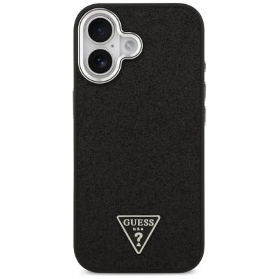 3. Guess Glitter Triangle Logo MagSafe Case for iPhone 17 - Black