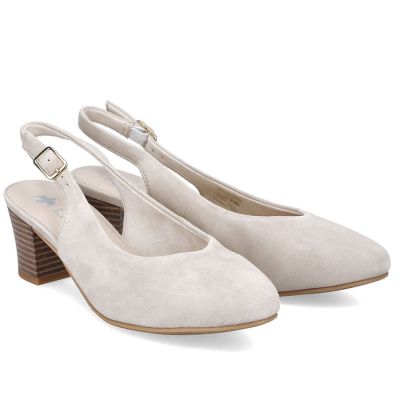 2. Beige leather open-toe pumps Rieker 44651-60
