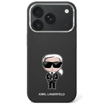 Karl Lagerfeld Smooth Ikonik Sketch MagSafe Case for iPhone 18 Pro / 17 Pro - Black