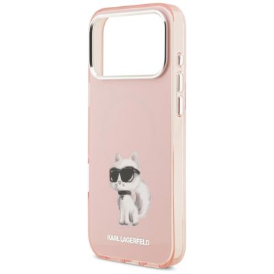 6. Karl Lagerfeld IML Aquarelle Choupette & Logo MagSafe Case for iPhone 17 Pro - Pink