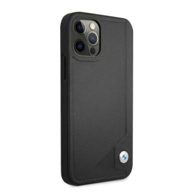 4. BMW Leather Deboss Case for iPhone 12 Pro Max - Black