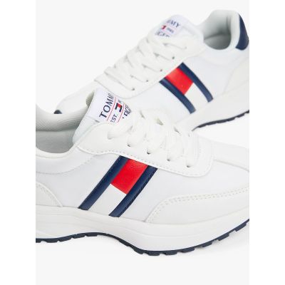 7. Tommy Hilfiger women's FLAG LOW CUT LACE-UP SNEAKERS T3X9-33877-1695X336-X336 WHITE/BLUE