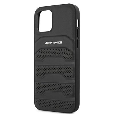 6. AMG Leather Debossed Lines case for iPhone 12 mini - black