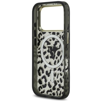 7. Guess Leopard Glitter MagSafe Case for iPhone 17 Pro - Black