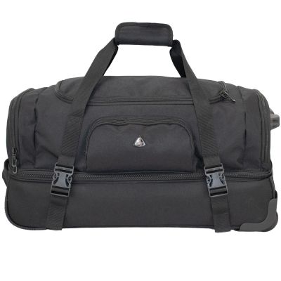 2. PREMIUM TROLLEY TRAVEL BAG T5607-0 BLACK SEMI LINE