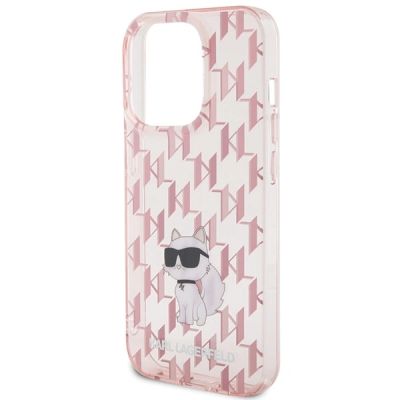 6. Karl Lagerfeld Monogram Choupette iPhone 15 Pro Case - Pink