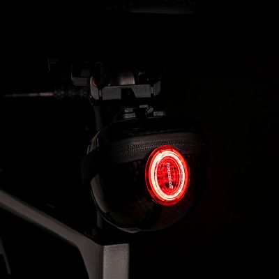 7. Rockbros rigid hard shell saddle bag, compact, 0.4l capacity - carbon pattern