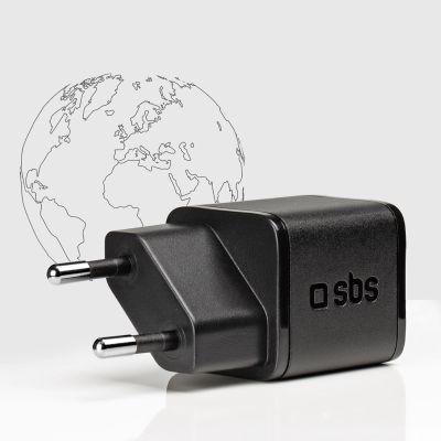 4. SBS TETRGAN1C20K 20W GaN USB-C Wall Charger with Power Delivery - Black