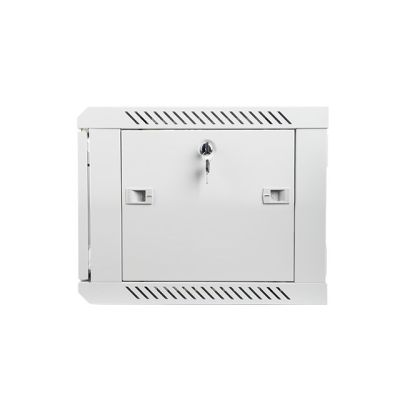 8. Lanberg WF01-6406-10S single-section lockable cabinet (6U; 368mm / 600mm / 450mm; wall-mounted; Glass; 19''; gray)
