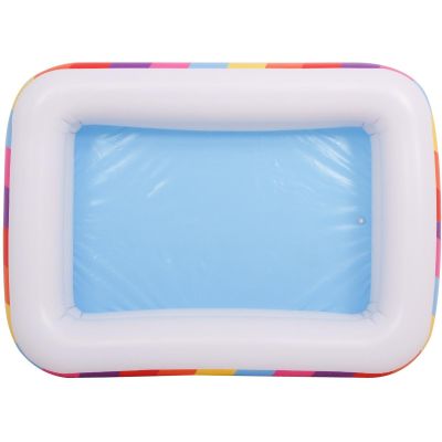 7. FAMILY INFLATABLE POOL RECTANGULAR 2-RING RAINBOW 195x140x47CM 51470